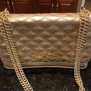 Lilly Pulitzer Gold Leather Shoulder Crossbody Bag